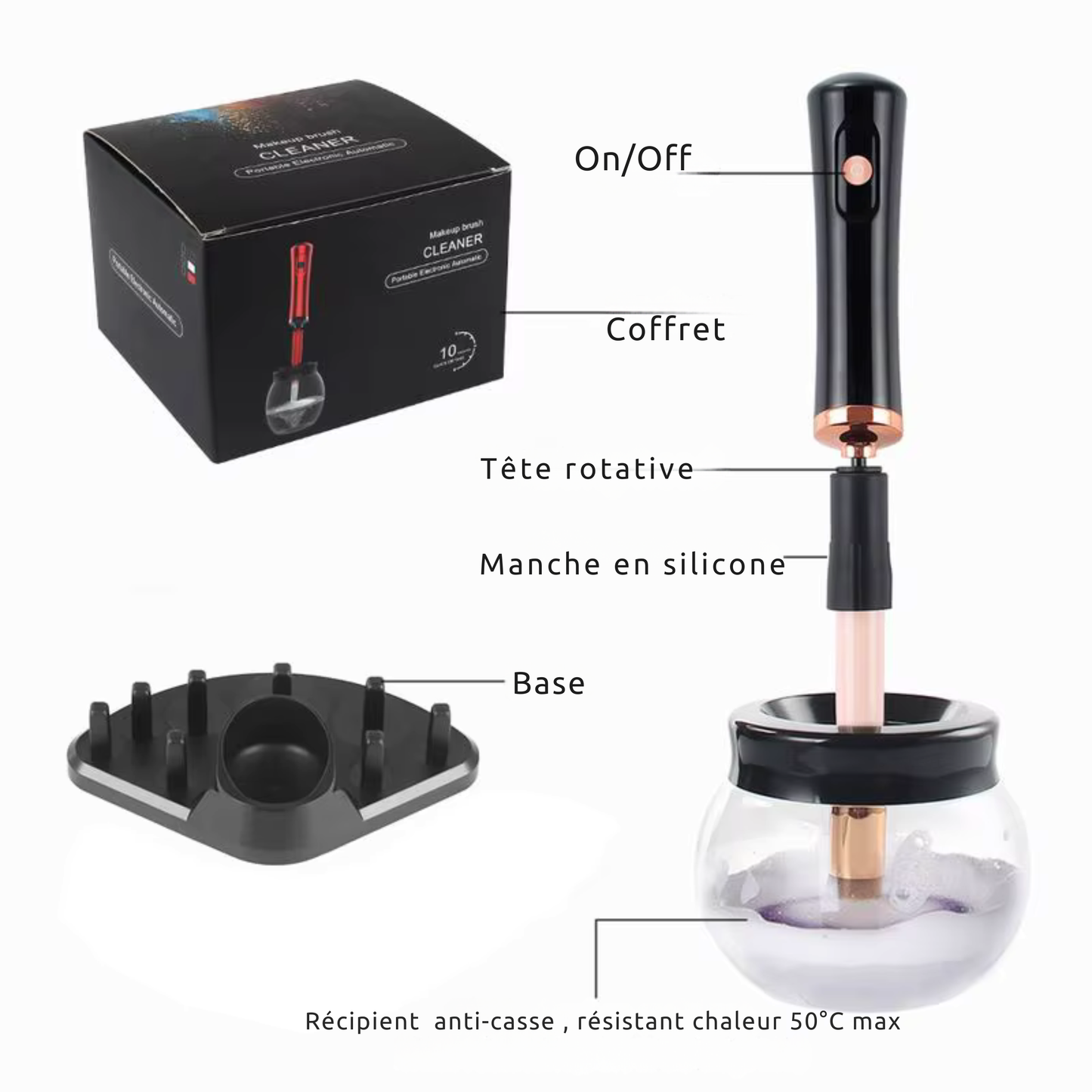 Nettoyeur Automatique pour Pinceaux de Maquillage