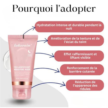 Masque de Nuit Enveloppant au Collagène – Soin Repulpant & Régénérant
